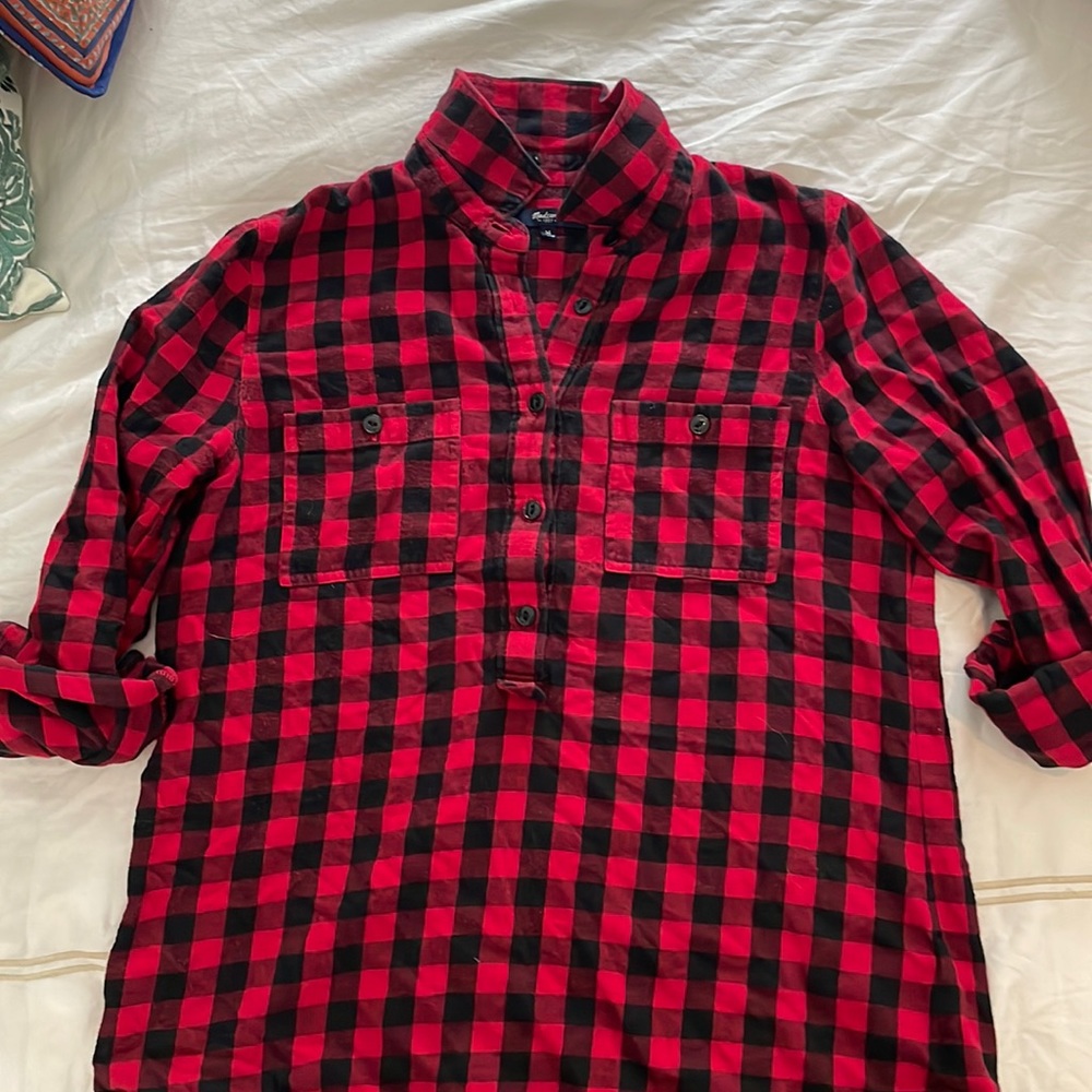 Madewell Buffalo Check Flannel Shirt Size M